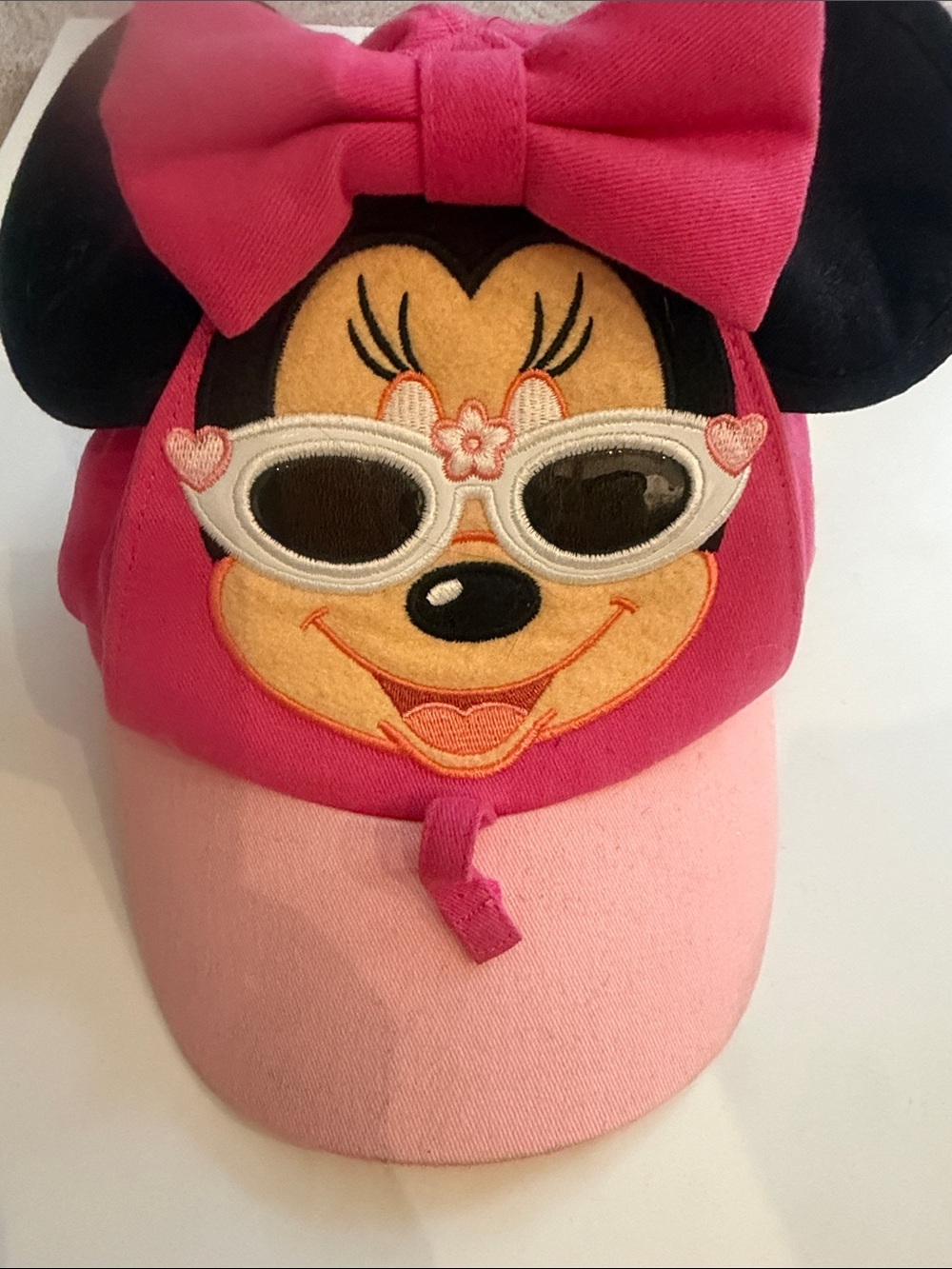 Disney Pink Minnie Mouse Sunglasses Bow Kids Cap